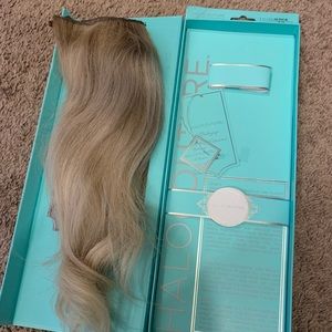 Halo Couture balayage, layered extensions blonde
